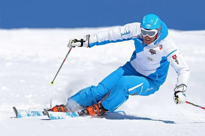Sandi Murovec, UPS demonstrator skiing at Krvavec Ski resort ( 1450 meters - 1971 meters) with 30 km of groomed tracks in early spring, Cerklje na Gorenjskem on March 22 ,2013