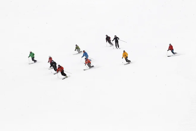 Telemark na  Krvavcu. Krvavec, 04,04,2015