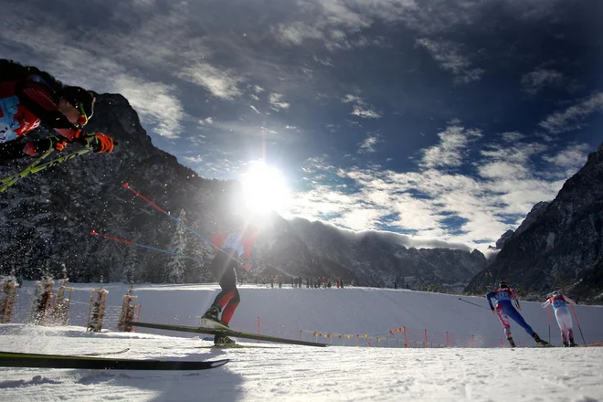 Nordijski center oziroma tekaški stadion v Planici,Planica Slovenija 05.01.2016.[Smučarski teki,zimski šport]