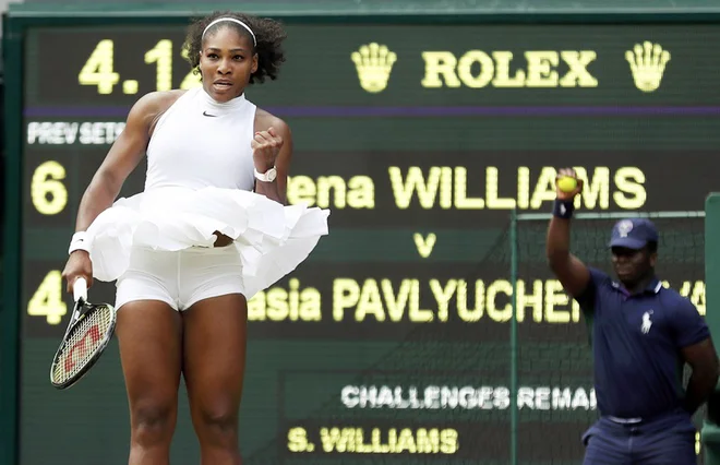 Britain Tennis - Wimbledon - All England Lawn Tennis & Croquet Club, Wimbledon, England - 5/7/16 USA's Serena Williams celebrates during her match against Russia's Anastasia Pavlyuchenkova REUTERS/Stefan Wermuth