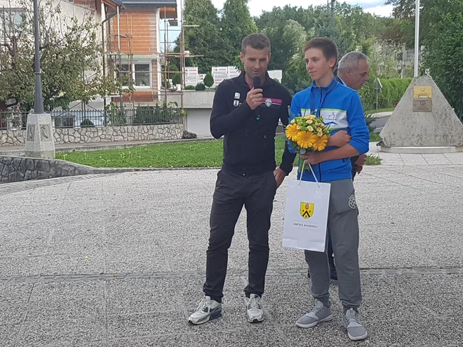 Andrej Hauptman in Tadej Pogačar. FOTO: KD Rog