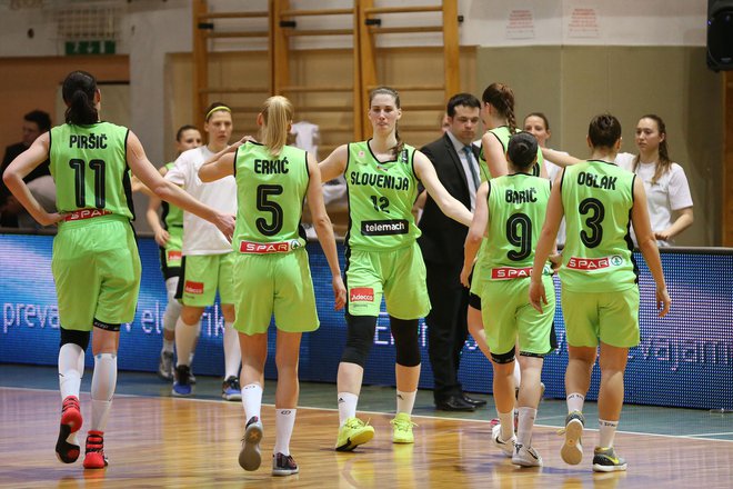 of Slovenia in action during qualification basketball match for Eurobasket Women 2017 between Slovenia and Latvia in Celje, Slovenia on February 20, 2016