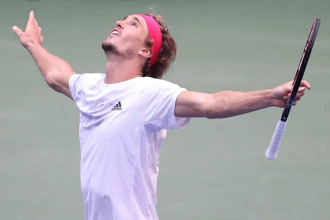 Alexander Zverev je za polfinale teniškega OP ZDA strl tekmeca, proti kateremu je imel slabšo bilanco, Hrvata Borno Ćorića. FOTO: Al Bello/AFP