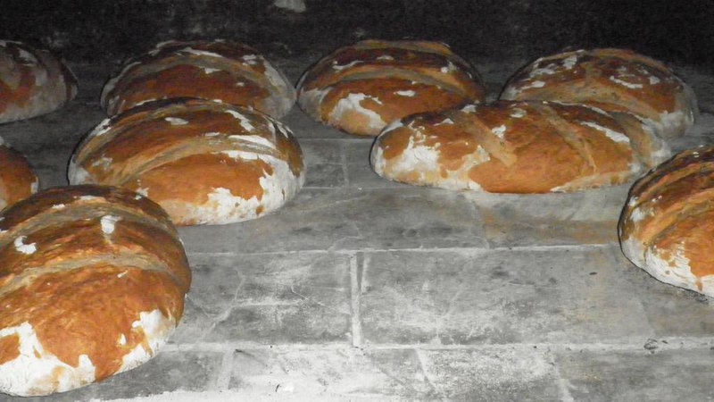 Fotografija: Skoraj čarovnija je zakuriti peč do prave vročine in pripraviti ravno prav velike in prav vzhajane kolač(k)e kruha. Foto: Branka Bizjan