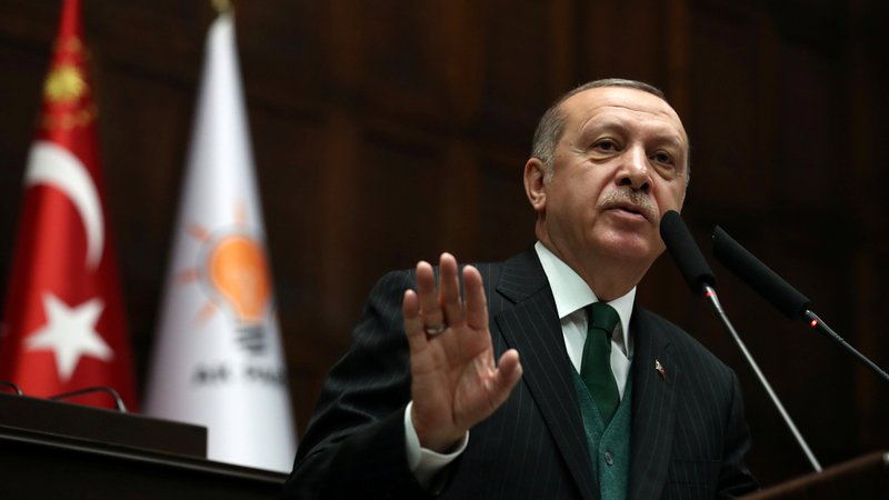 Fotografija: Turški predsednik Recep Tayyip Erdoğan med govorom v parlamentu