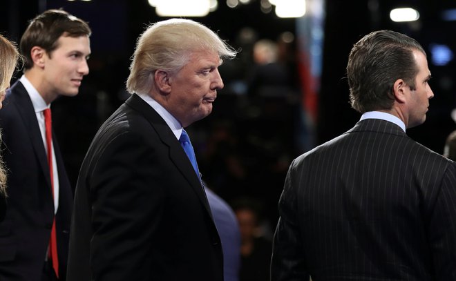 Jared Kushner, Donald Trump in Donald Trump mlajši. FOTO: Reuters