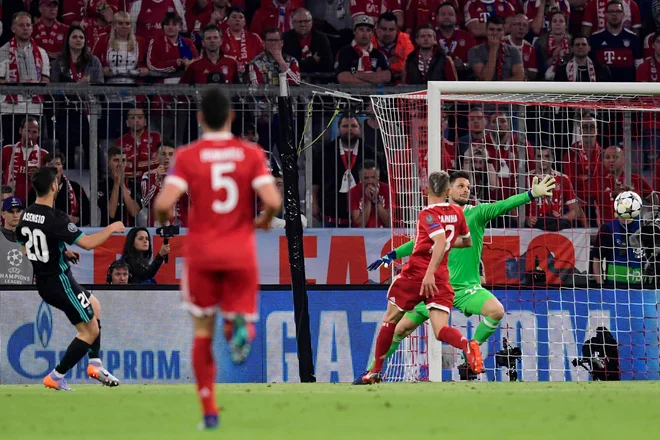 Marco Asensio je tehtnico nagnil na stran Reala. Foto Javier Soriano/AFP