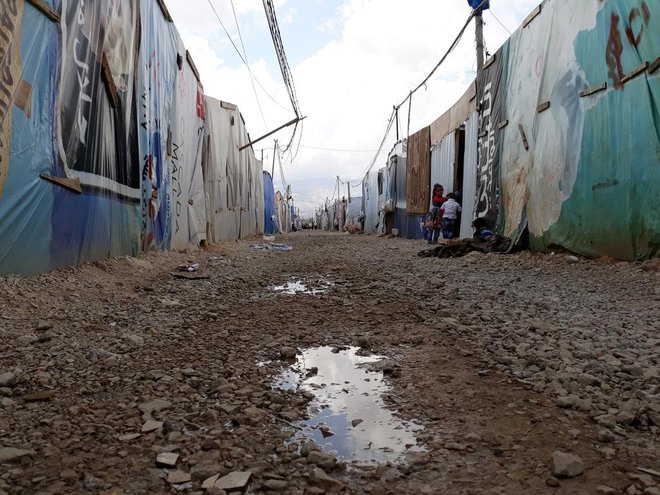 Begunsko taborišče v bližini mesta Bar Elias na libanonsko-sirski meji.