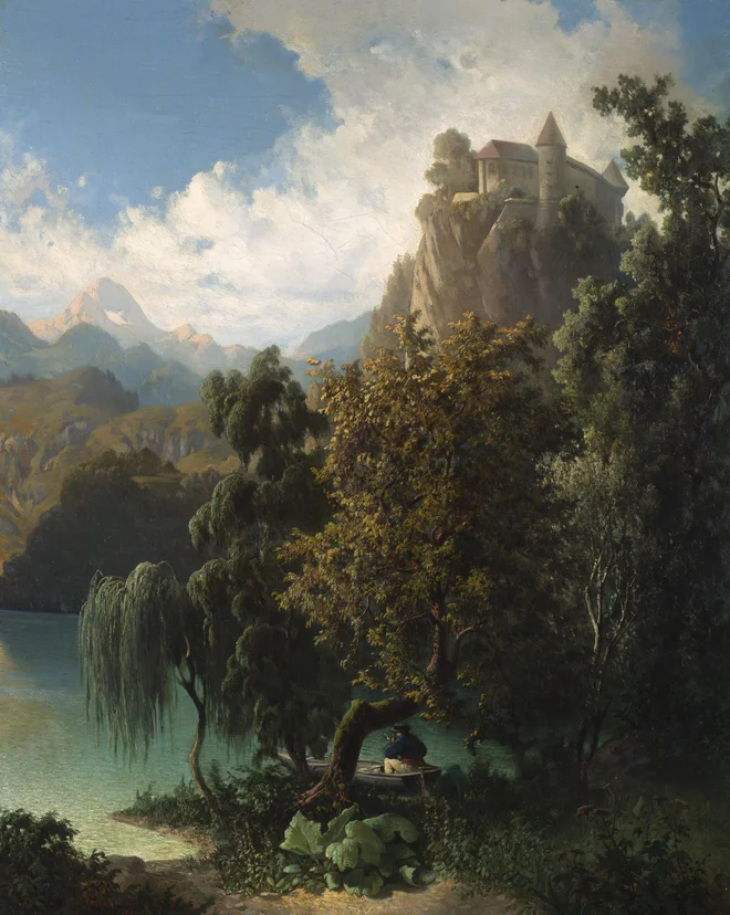 Anton Karinger: Bled, 1864. FOTO: Arhiv Narodne galerije FOTO: Arhiv Narodne Galerije
