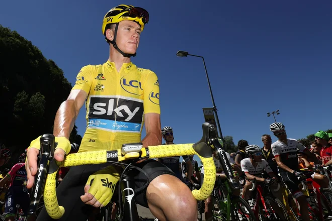 Lahko Froome štirim rumenim doda še rožnato majico? FOTO: Kenzo Tribouillard/Afp