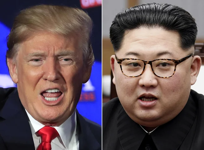 Ameriški predsednik Donald Trump in severnokorejski voditelj Kim Džong Un FOTO: AFP