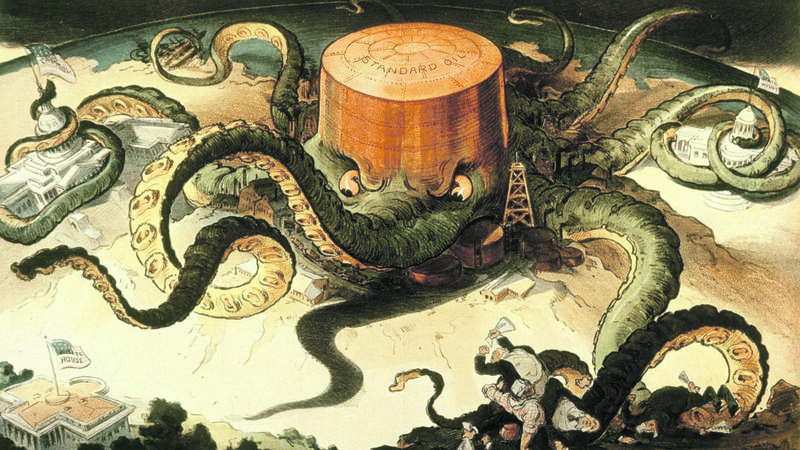 Fotografija: Hobotnica ameriške korporacije Standard Oil iz leta 1904. Ustvaril jo je Udo J. Keppler.