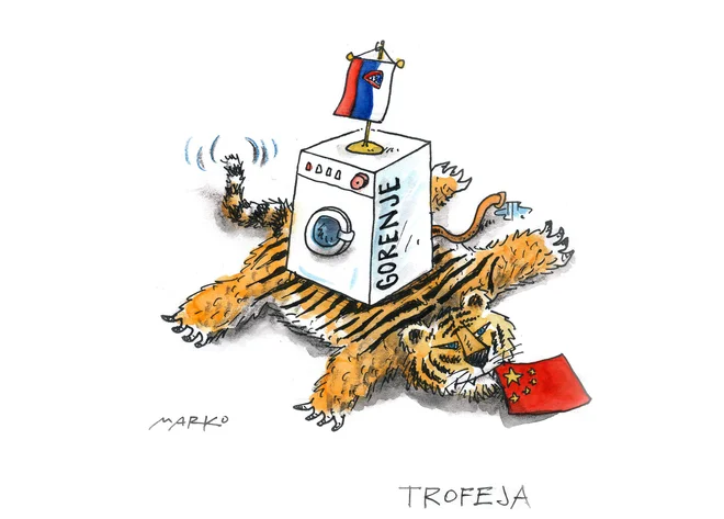 Trofeja. KARIKATURA: Marko Kočevar