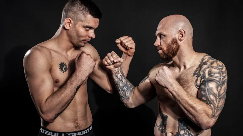 Fotografija: Marko Vardjan (levo) in Bojan Kosednar (desno) napovedujeta spektakularen obračun v Tivoliju. FOTO: Bojan Puhek