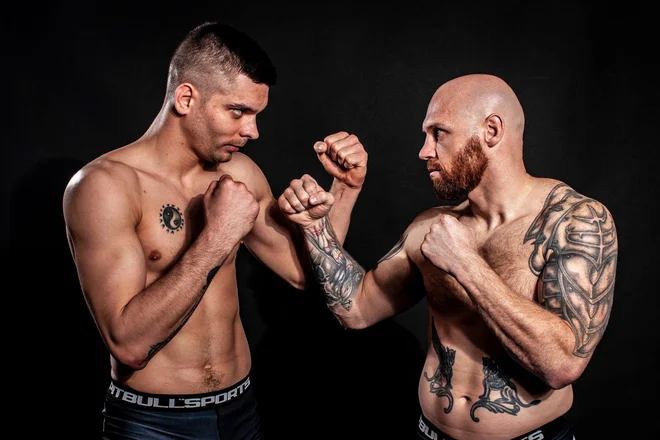 Prihodnjo soboto bodo gledalci v ljubljanski dvorani Tivoli videli obračune v mešanih borilnih športih. Več v Nedelu. Marko Vardjan (na fotografiji levo) in Bojan Kosednar (desno) napovedujeta spektakularen obračun.