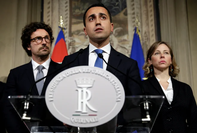 &raquo;Pišemo zgodovino in to seveda zahteva nekaj časa,&laquo; je po navedbah nemške tiskovne agencije DPA danes povedal vodja Gibanja pet zvezd Luigi Di Maio. FOTO: Max Rossi/Reuters