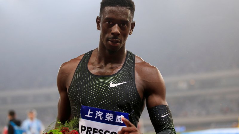 Fotografija: Za eno od presenečenj Šanghaja je poskrbel Reece Prescod, ki je na deveti stezi zmagal v teku na 100 metrov. FOTO: Aly Song/Reuters