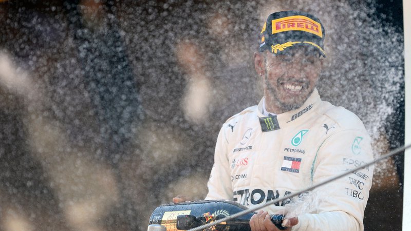 Fotografija: Lewis Hamilton je vpisal 64. zmago v karieri. Foto: AFP
