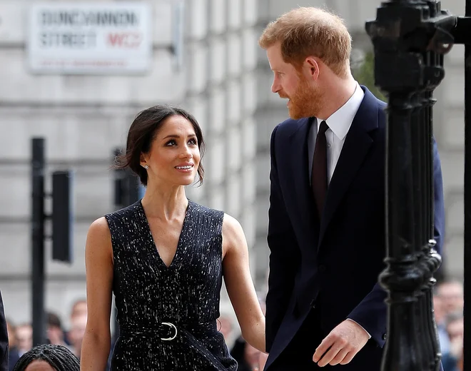 Meghan Markle in princ Harry FOTO: Peter Nicholls/Reuters