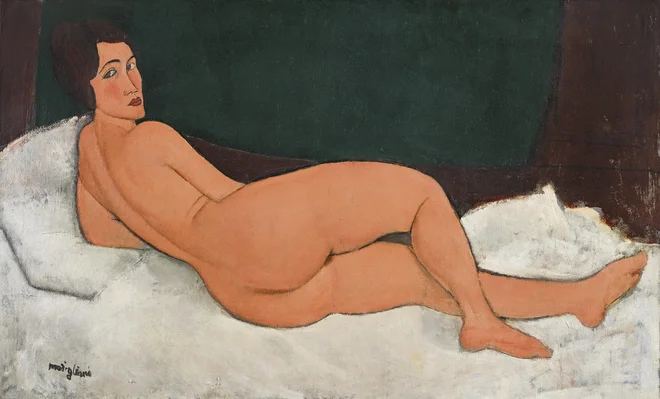 Slika z naslovom <em>Nu couche (sur le cote gauche)</em> je dosegla najvišjo ceno v zgodovini avkcijske hiše Sotheby&#39;s. FOTO: AP
