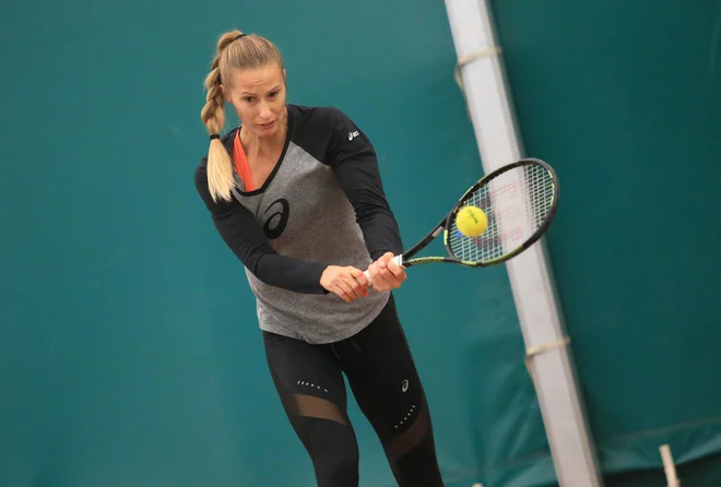Polona Hercog v Rimu na glavnem turnirju ni prišla daleč. Foto Tadej Regent/Delo