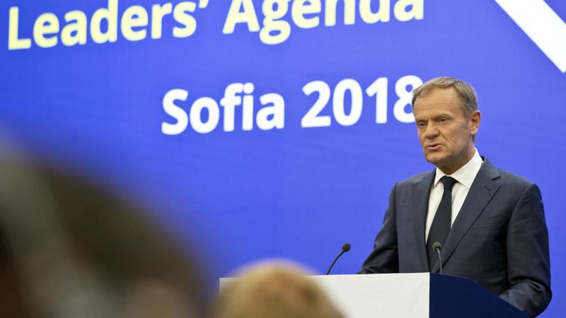 Fotografija: Predsednik evropskega sveta Donald Tusk spada med zagovornike širitve EU na Zahodni Balkan. FOTO: Virginia Mayo/AP