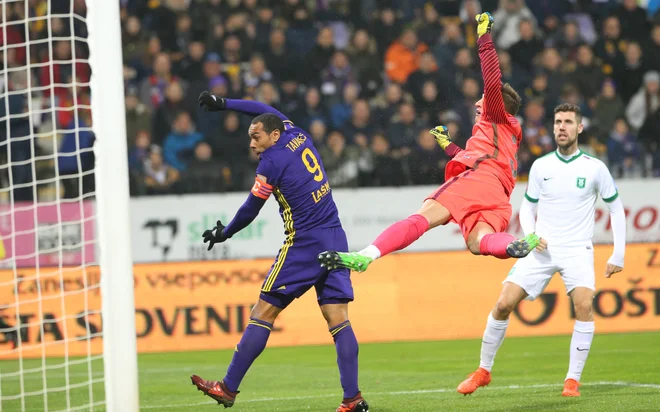 Zadnji ligaški derbi v Ljudskem vrtu je lanskega novembra zmagal Maribor, strelec gola pa je bila Marcos Tavares (levo). FOTO: Tadej Regent