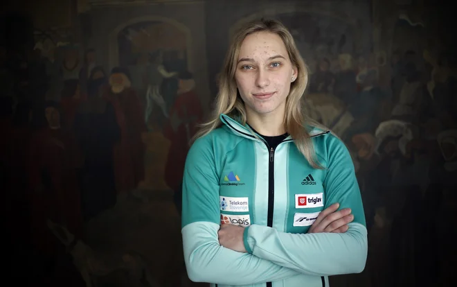 Janja Garnbret:&nbsp;&raquo;Trmasta sem. Vseeno mi je, kaj se dogaja, tudi če mi manjka pol noge, bom tekmovala, se trudila in borila.&laquo; Foto Blaž Samec/Delo