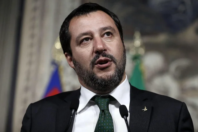 Matteo Salvini, predsednik Lige. FOTO: Riccardo Antimiani/AP