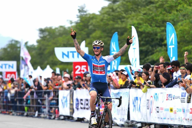 Grega Bole je slavil na predzadnji etapi dirke po Japonski. FOTO: Bahrain Merida&nbsp;