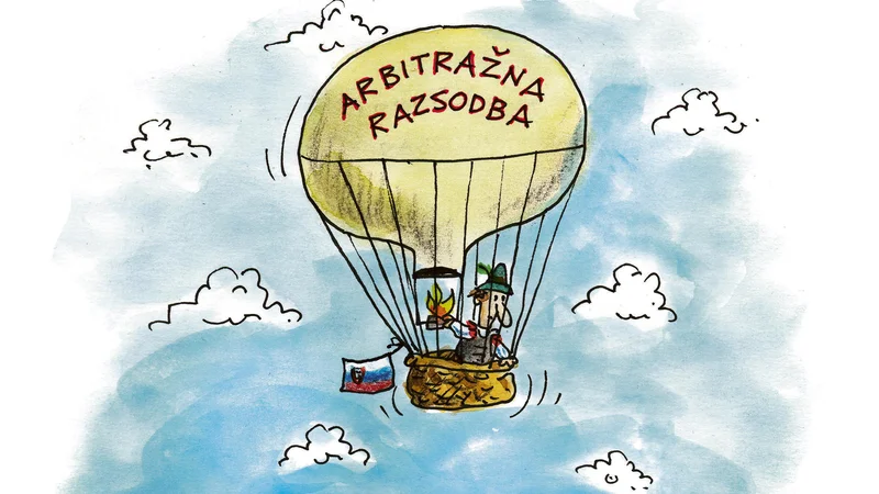 Fotografija: Arbitražna razsodba. KARIKATURA Marko Kočevar