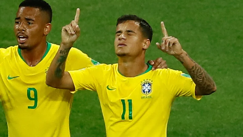 Fotografija: Philippe Coutinho (desno) je bil najboljši Brazilec, Gabriel Jesus pa je bil ob Neymarju velik dolžnik. Foto Reuters