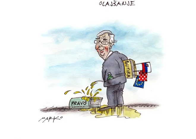 Olajšanje. KARIKATURA: Marko Kočevar