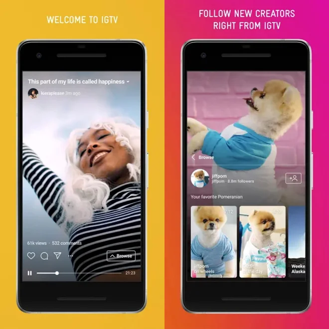 Posnetki na IGTV so na voljo le v portretnem oziroma vertikalnem načinu. FOTO: Instagram
