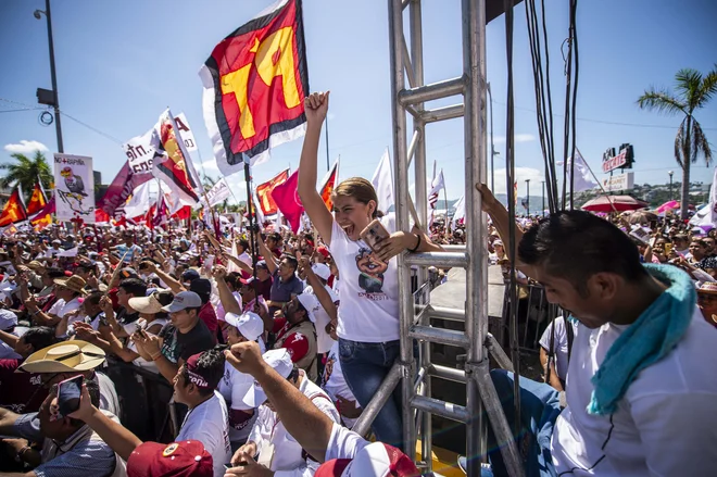 Zborovanje v Mehiki pred volitvami. FOTO: AFP
