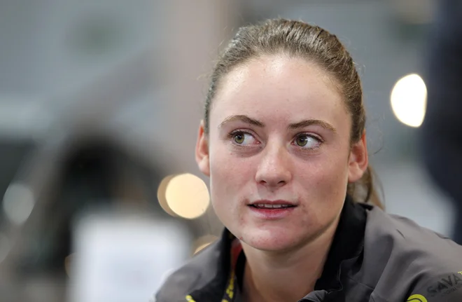 Tamara Zidanšek se je uvrstila v drugo kolo kvalifikacij Wimbledona. Foto Matej Družnik/Delo
