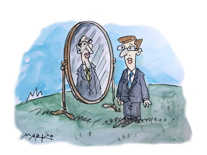 Koalicijska os SDS-SMC bi bila šok tudi za znaten del poslanske skupine. KARIKATURA: Marko Kočevar