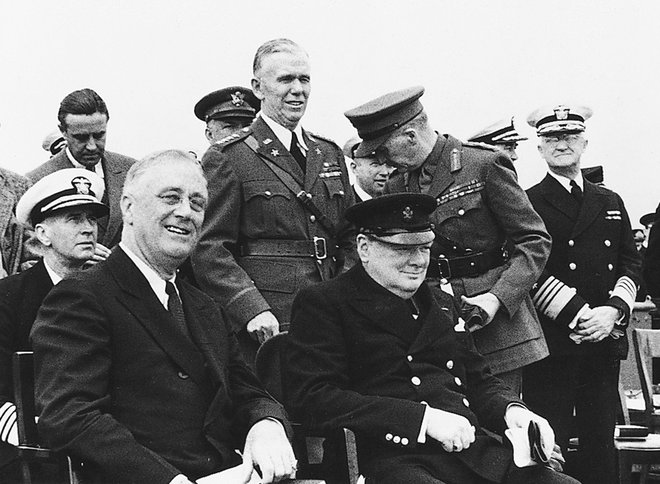 Winston Churchill in Franklin D. Roosevelt FOTO: Reuters