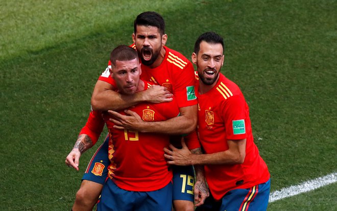 Španci so se veselili že v 12. minuti. Foto Maksim Šemetov/Reuters