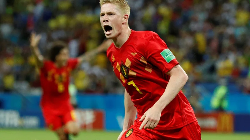 Fotografija: Kevin de Bruyne je poskrbel za nov evrogol na tem svetovnem prvenstvu. FOTO: Reuters