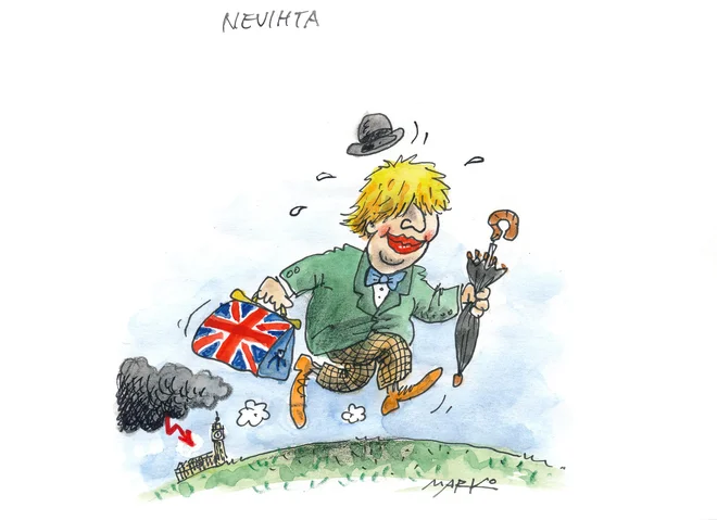 Theresa May pri sklepanju dogovora z EU še zdaleč ne bo imela prostih rok. KARIKATURA: Marko Kočevar