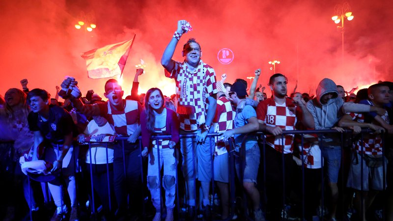 Fotografija: Zmaga hrvaške na polfinalni tekmi v Rusiji se bo zapisala v zgodovino. FOTO: Antonio Bronic/Reuters