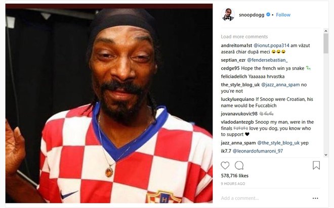 Snoop Dogg v hrvaškem dresu. FOTO: Instagram