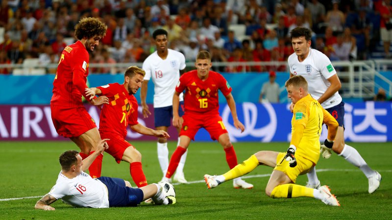 Fotografija: Belgijci in Angleži se bodo srečali drugič v 16 dneh, danes je vložek vendarle večji kot na zadnji tekmi skupinskega dela. FOTO: Reuters