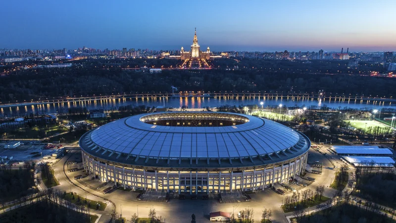 Fotografija: Največji nogometni objekt v Rusiji je nacionalni štadion Lužniki, na katerem nimajo težav z zagotavljanjem vsebine. FOTO: AP