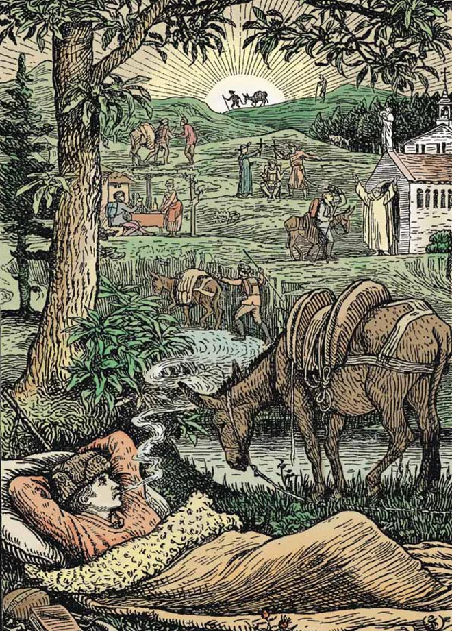 Naslovna ilustracija iz izdaje, ki je izšla leta 1907. Avtor Ilustracije Walter Crane