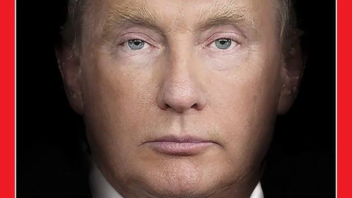 Fotografija: Sveža naslovnica revije Time. Donald Trump ali Vladimir Putin? FOTO: Time