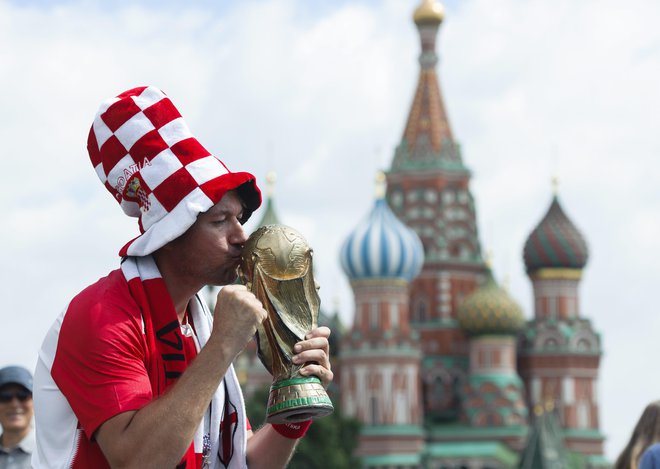 Hrvaški navijač v Moskvi FOTO: Tom Dubravec/Cropix
