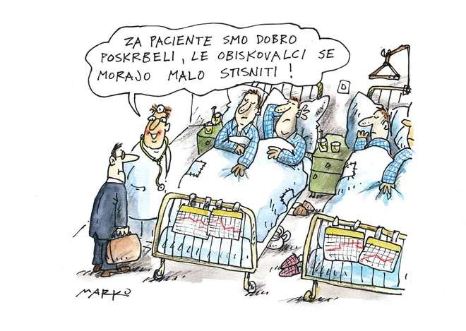 Skrb za paciente KARIKATURA: Marko Kočevar