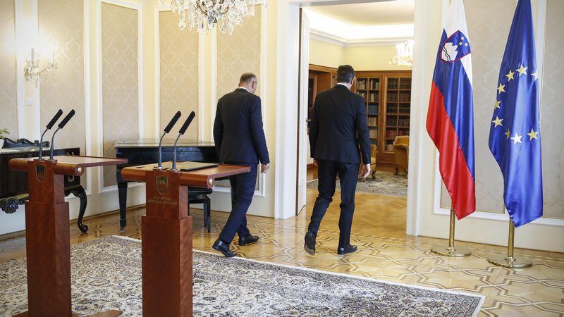 Fotografija: Janez Janša, predsednik stranke SDS, in Borut Pahor, predsednik republike Slovenije. FOTO: Uroš Hočevar